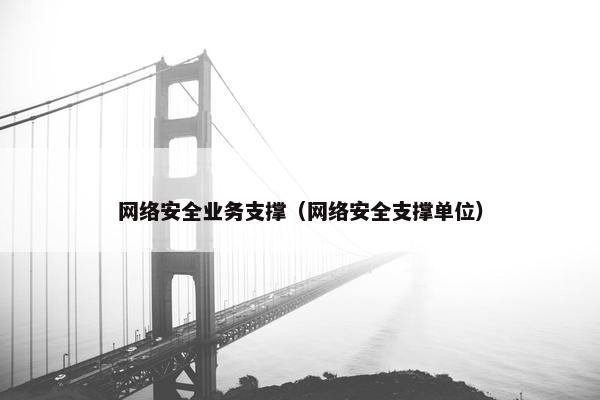 网络安全业务支撑（网络安全支撑单位）