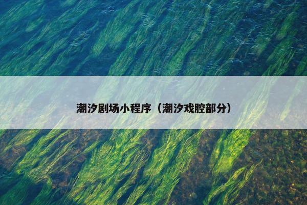 潮汐剧场小程序（潮汐戏腔部分）