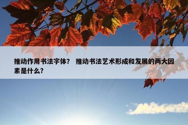 推动作用书法字体？ 推动书法艺术形成和发展的两大因素是什么？