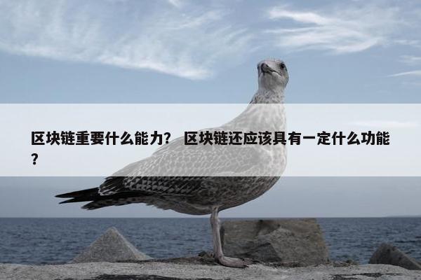 区块链重要什么能力？ 区块链还应该具有一定什么功能？