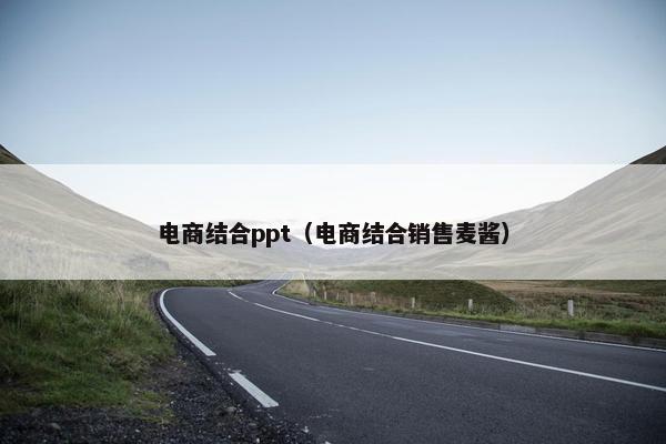 电商结合ppt（电商结合销售麦酱）