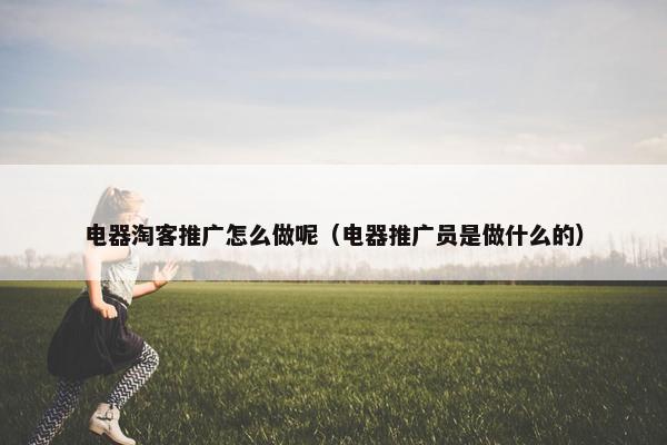 电器淘客推广怎么做呢（电器推广员是做什么的）
