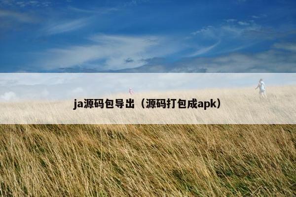 ja源码包导出（源码打包成apk）