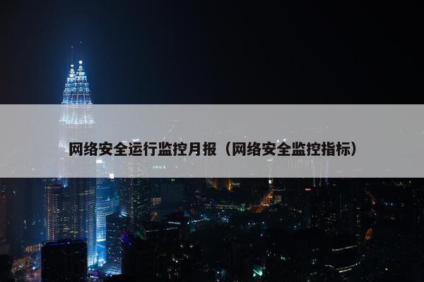网络安全运行监控月报（网络安全监控指标）