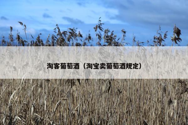 淘客葡萄酒（淘宝卖葡萄酒规定）
