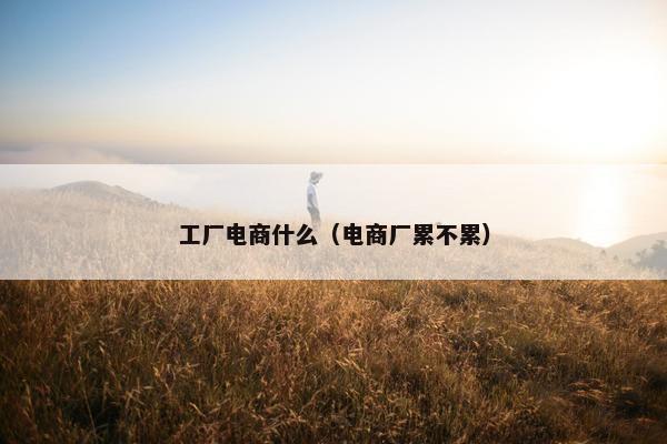 工厂电商什么（电商厂累不累）