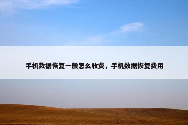 手机数据恢复一般怎么收费，手机数据恢复费用