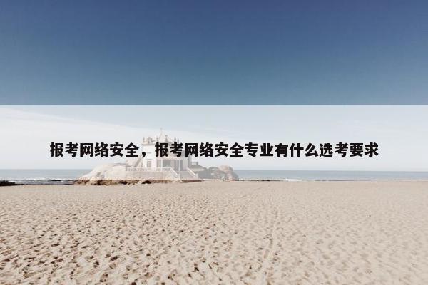 报考网络安全，报考网络安全专业有什么选考要求
