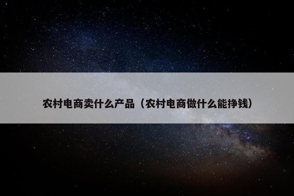 农村电商卖什么产品（农村电商做什么能挣钱）