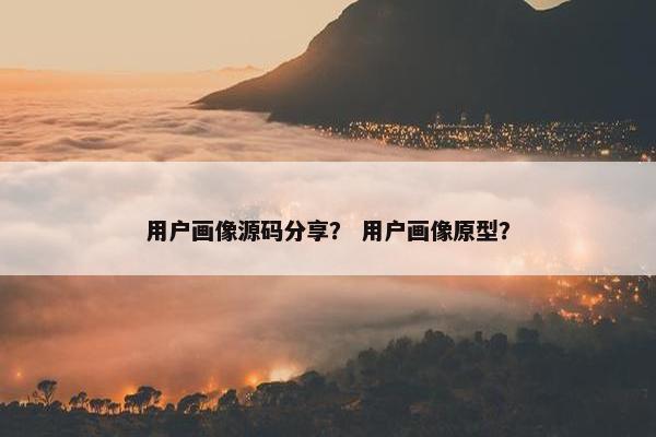 用户画像源码分享？ 用户画像原型？