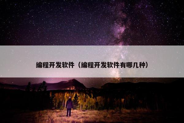 编程开发软件（编程开发软件有哪几种）