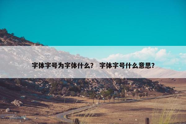 字体字号为字体什么？ 字体字号什么意思？