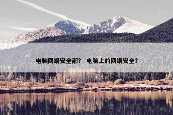 电脑网络安全部？ 电脑上的网络安全？