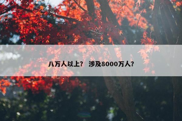 八万人以上？ 涉及8000万人？