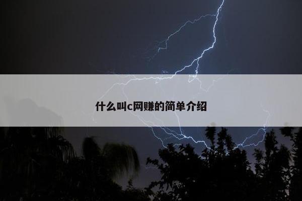 什么叫c网赚的简单介绍