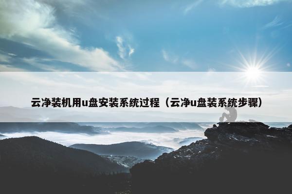 云净装机用u盘安装系统过程（云净u盘装系统步骤）