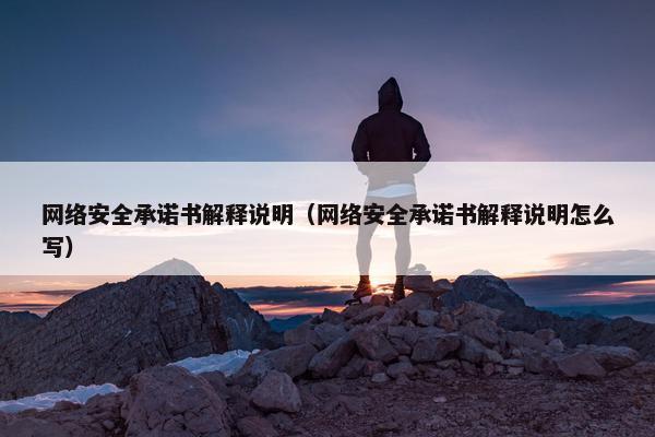 网络安全承诺书解释说明（网络安全承诺书解释说明怎么写）
