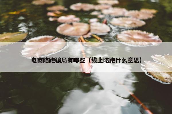 电商陪跑骗局有哪些（线上陪跑什么意思）