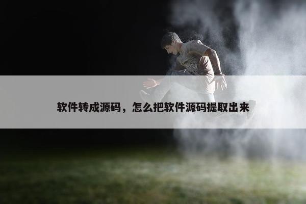 软件转成源码，怎么把软件源码提取出来