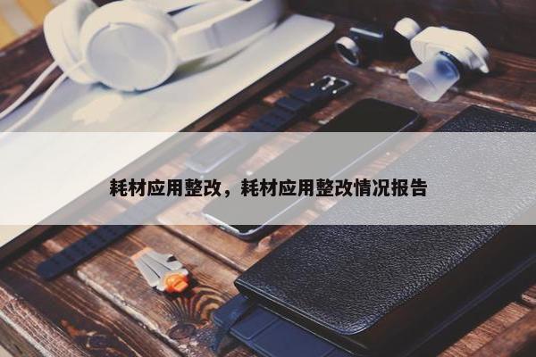 耗材应用整改，耗材应用整改情况报告