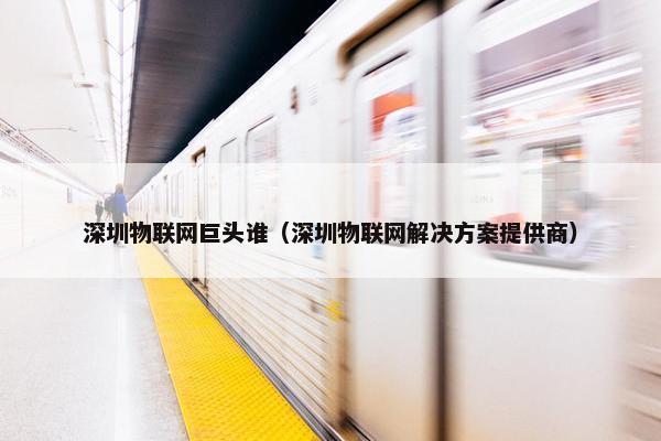 深圳物联网巨头谁（深圳物联网解决方案提供商）