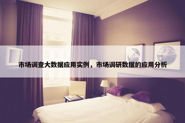 市场调查大数据应用实例，市场调研数据的应用分析