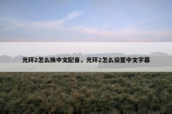 光环2怎么换中文配音，光环2怎么设置中文字幕