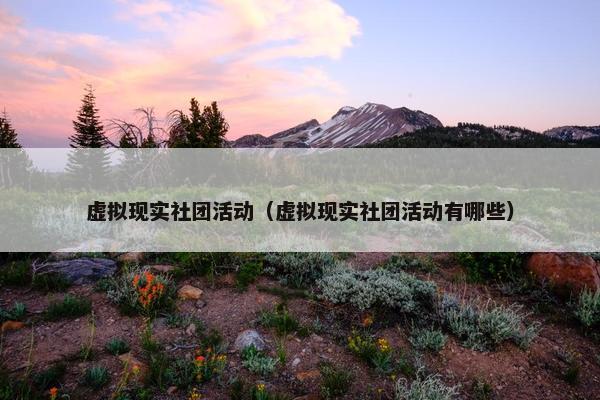 虚拟现实社团活动（虚拟现实社团活动有哪些）