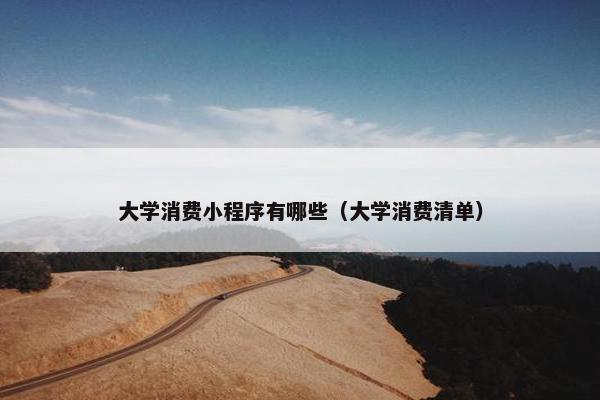 大学消费小程序有哪些（大学消费清单）
