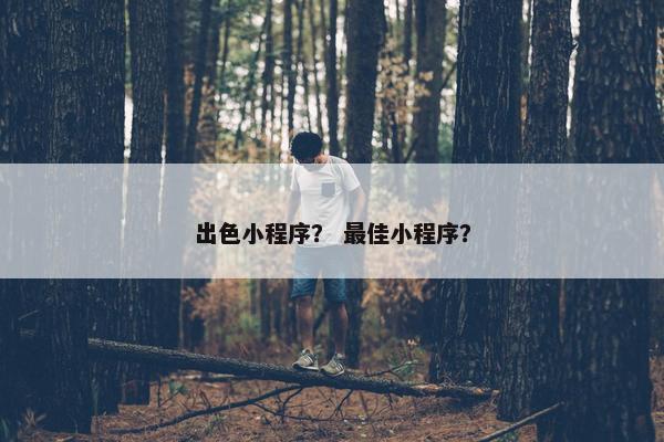 出色小程序？ 最佳小程序？