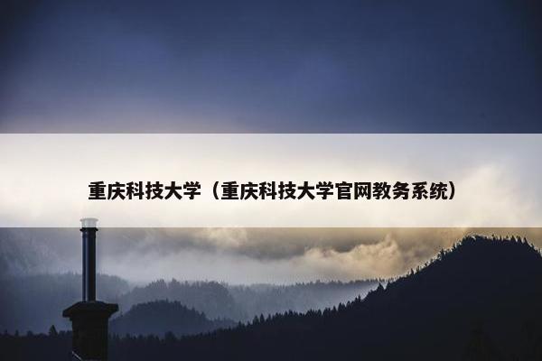 重庆科技大学（重庆科技大学官网教务系统）