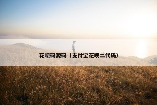 花呗码源码（支付宝花呗二代码）