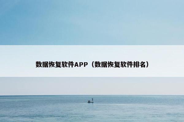 数据恢复软件APP（数据恢复软件排名）