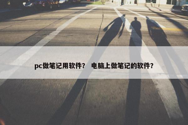 pc做笔记用软件？ 电脑上做笔记的软件？
