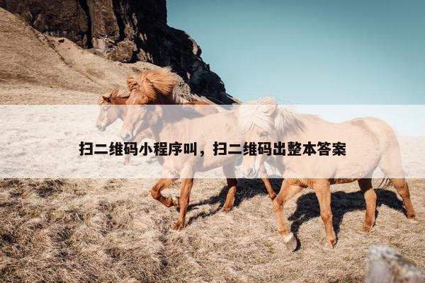 扫二维码小程序叫，扫二维码出整本答案