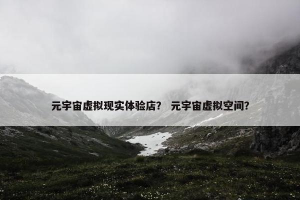 元宇宙虚拟现实体验店？ 元宇宙虚拟空间？