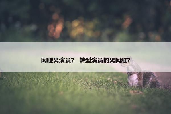 网赚男演员？ 转型演员的男网红？