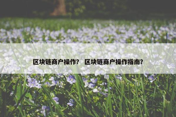 区块链商户操作？ 区块链商户操作指南？