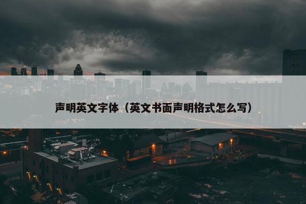 声明英文字体（英文书面声明格式怎么写）