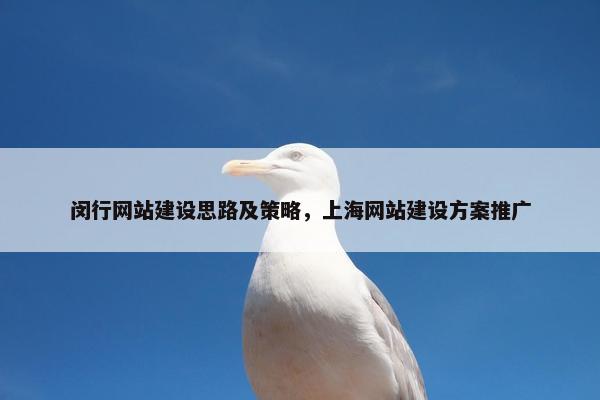 闵行网站建设思路及策略，上海网站建设方案推广