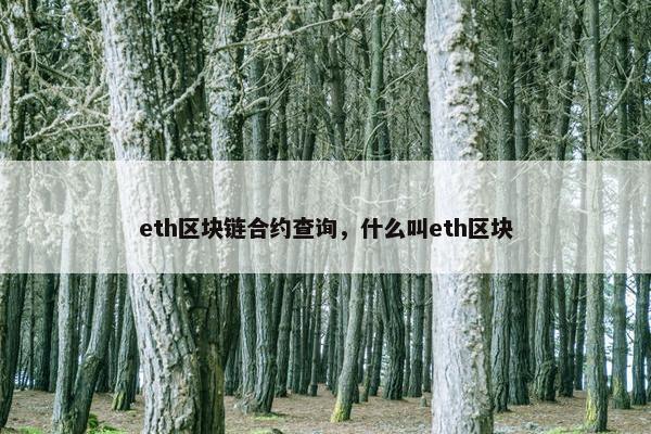 eth区块链合约查询，什么叫eth区块