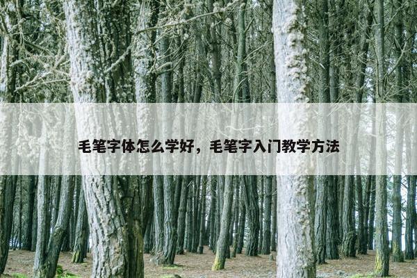 毛笔字体怎么学好，毛笔字入门教学方法