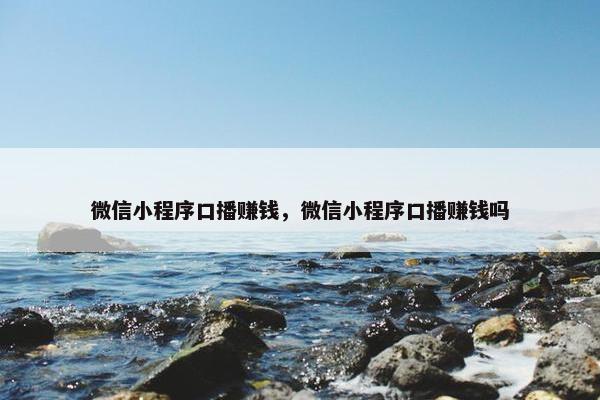 微信小程序口播赚钱，微信小程序口播赚钱吗