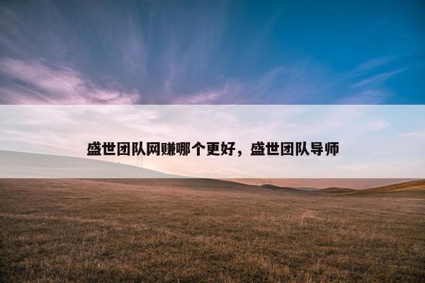 盛世团队网赚哪个更好，盛世团队导师