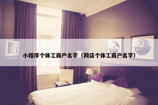 小程序个体工商户名字（网店个体工商户名字）