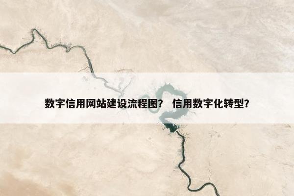 数字信用网站建设流程图？ 信用数字化转型？