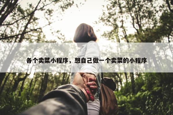 各个卖菜小程序，想自己做一个卖菜的小程序