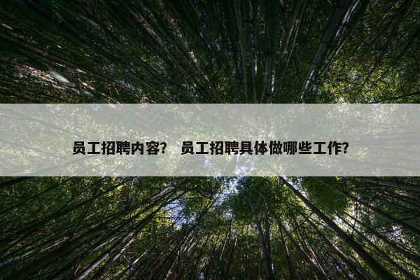 员工招聘内容？ 员工招聘具体做哪些工作？