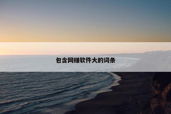 包含网赚软件大的词条