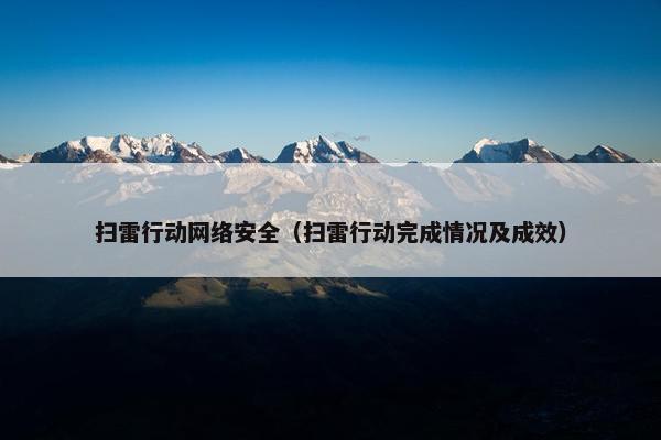 扫雷行动网络安全（扫雷行动完成情况及成效）